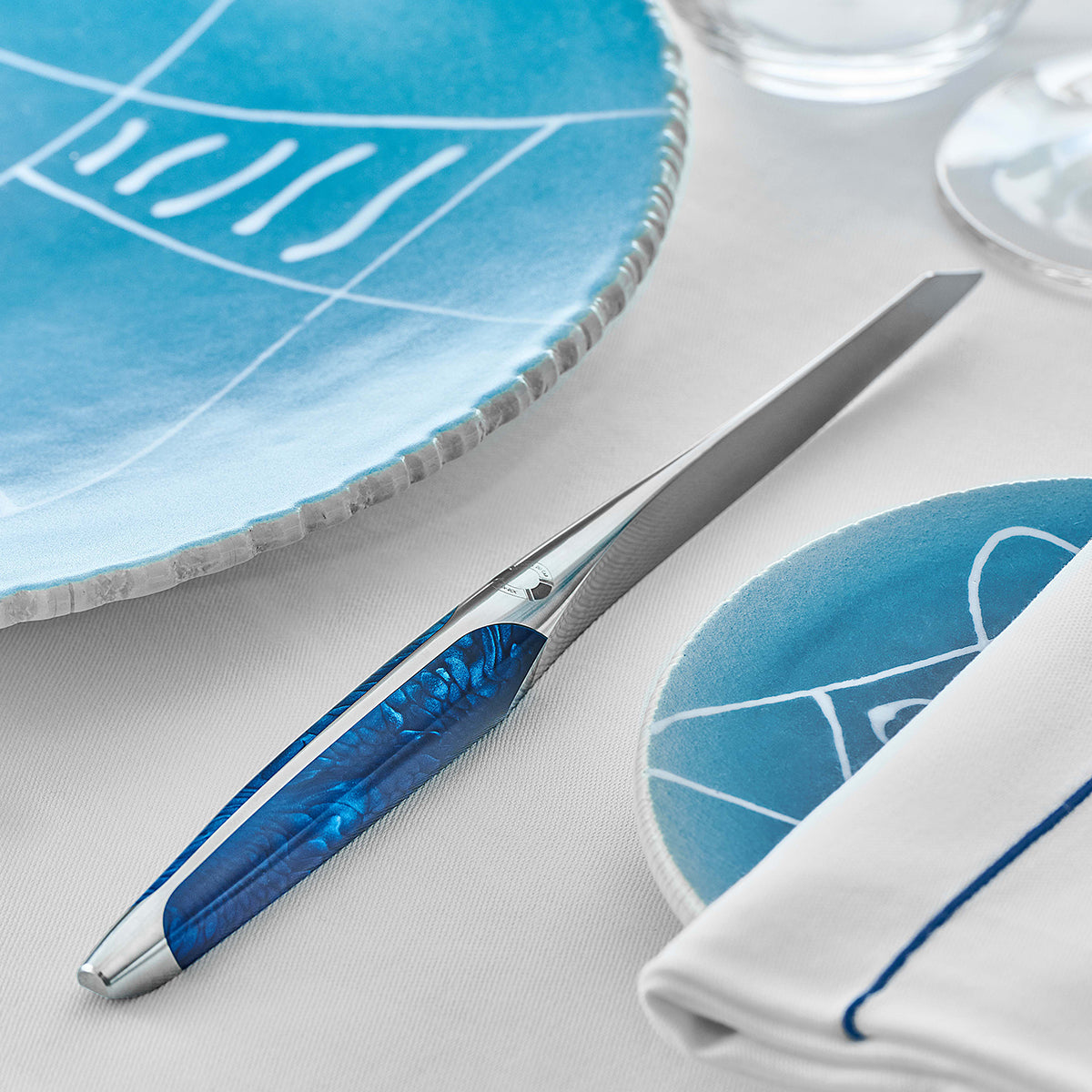 Eden-Roc / Riviera Collection / Antibes / Fischschuppen Optik / nacht blau / Steakmesser / Besteck / sknife / Weihnachten / Geschenke / schenken