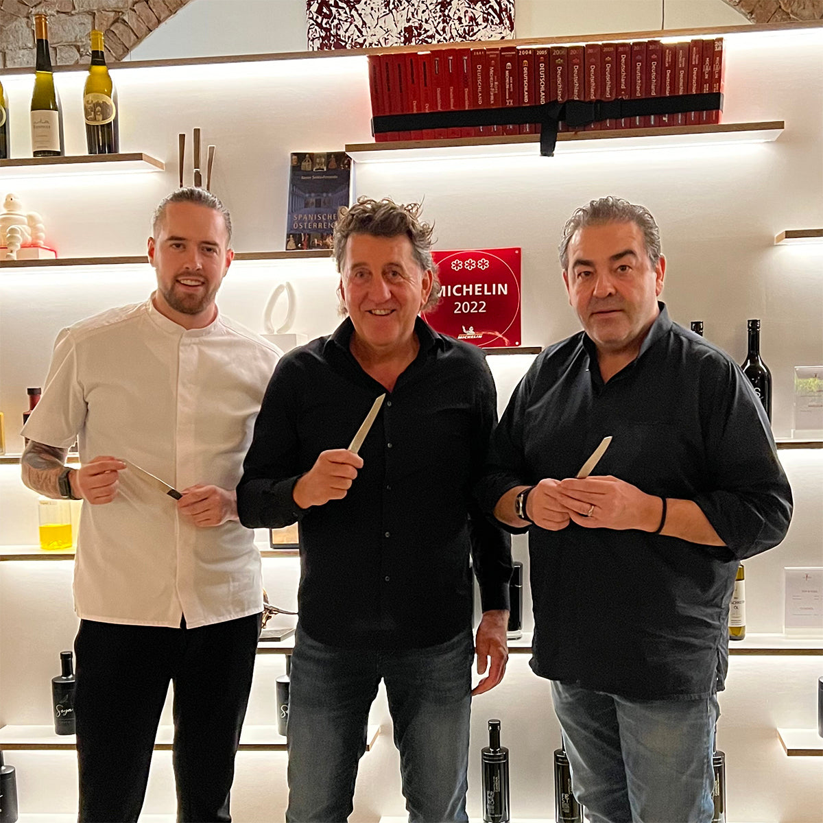 Sternekoch Juan Amador mit Michael Bach sknife