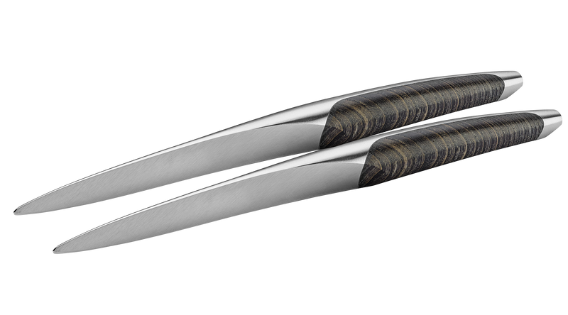 sknife Tafelmesser, 2-teiliges Set, Chirurgenstahl, stabilisierte Esche