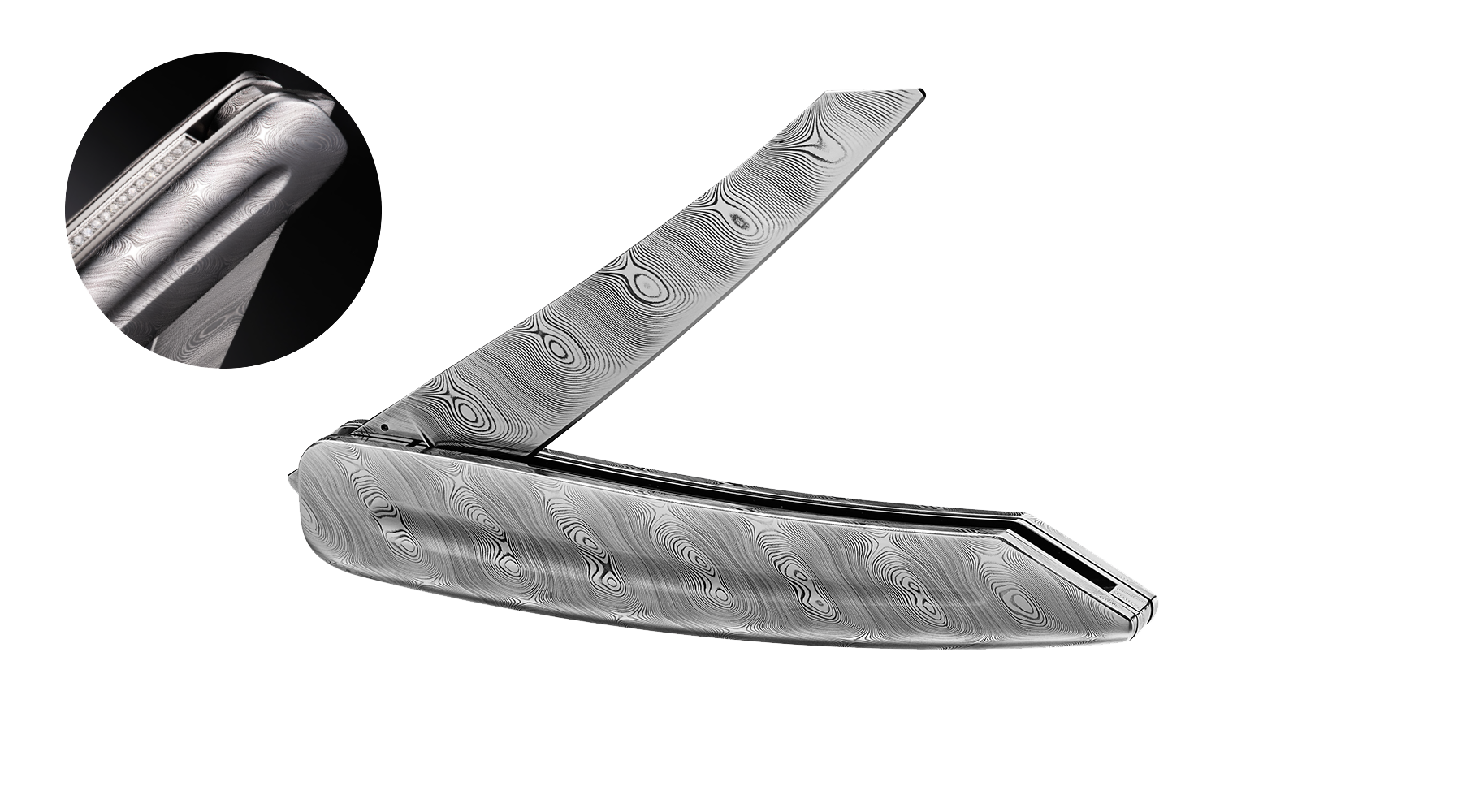 sknife Taschenmesser: Damast