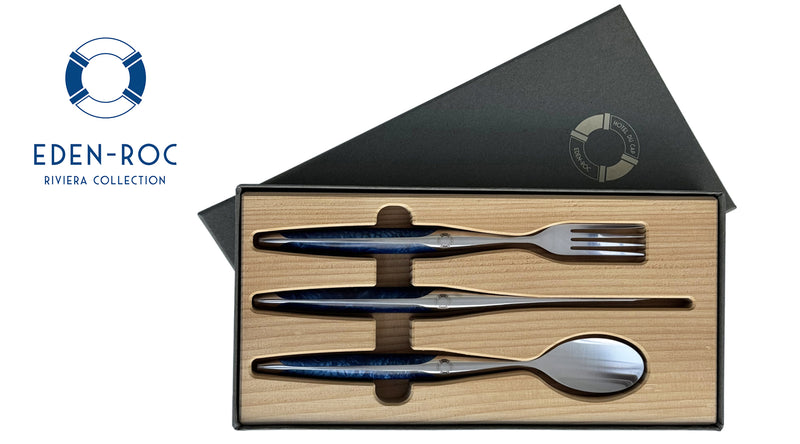 sknife steak cutlery midnignt blue fish scale look (Eden-Roc Riviera Collection)