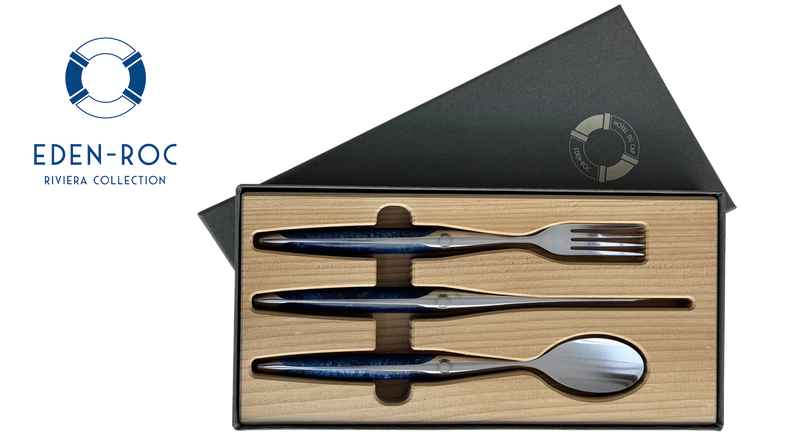 sknife steak cutlery midnignt blue fish scale look (Eden-Roc Riviera Collection)