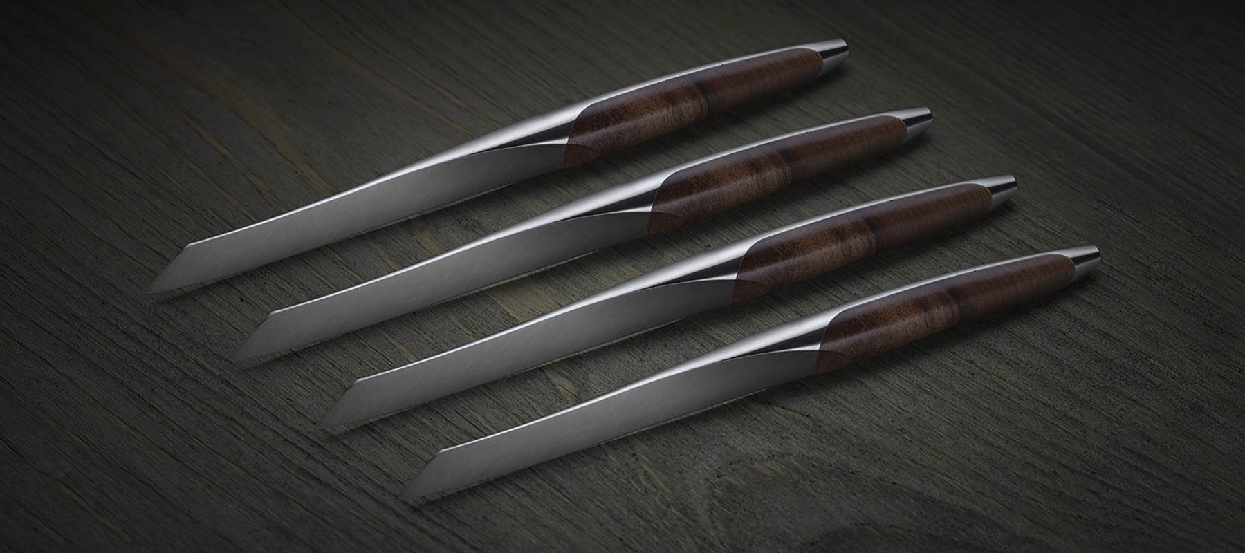Steakmesser / Chirurgenstahl / Walnuss / 4er-Set