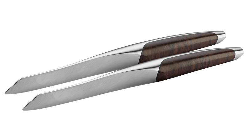 sknife Steakmesser, 2-teiliges Set, Chirurgenstahl, stabilisiertes Walnussholz