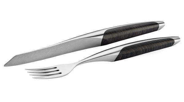 sknife Steakbesteck (Messer, Gabel), Chirurgenstahl, stabilisierte Esche