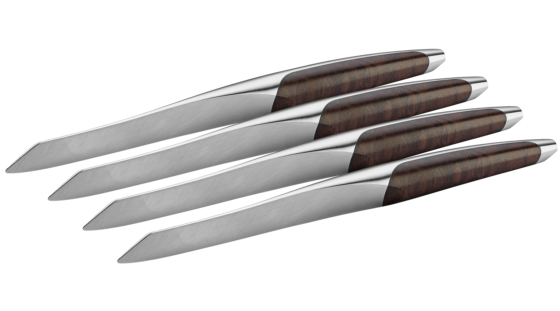 sknife Steakmesser, 4-teiliges Set, Chirurgenstahl, stabilisiertes Walnussholz