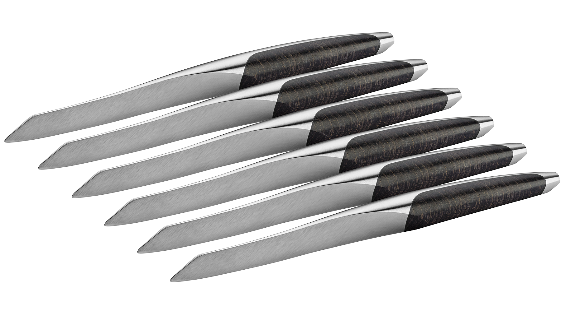 sknife Steakmesser, 6-teiliges Set, Chirurgenstahl, stabilisierte Esche